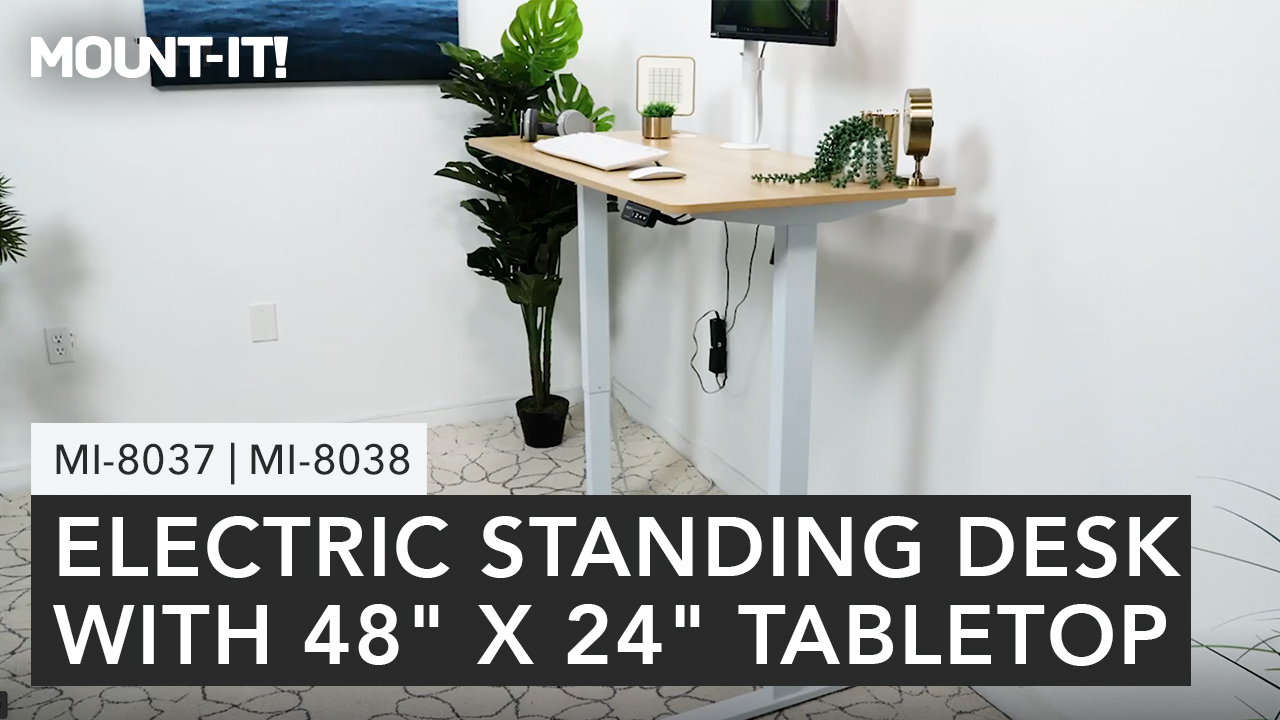 Amazon.com: Mount-It! White Standing Desk 48x24 – Electric Height